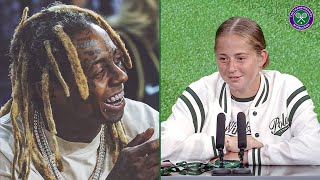 What did Lil Wayne say to her  Jelena Ostapenko  Quarterfinal Press Conference  Wimbledon 2024 [upl. by Noizneb]