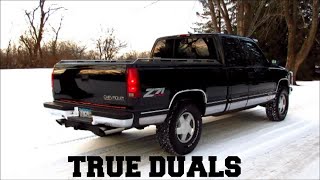 Chevy K1500 Dual Exhaust 350 Vortec [upl. by Ainnek]