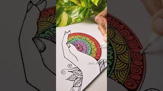 Draw an easy mandala with me 😍🌈✨✨ art shorts drawing pastel colors [upl. by Misha]