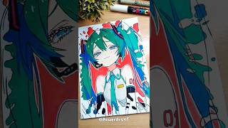 Drawing Hatsune Miku✨ Coffee Art プロセカ hatsunemiku 初音ミク art shorts [upl. by Akcired961]