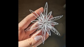 DIY  Very simple Paper Quilled Snowflake [upl. by Ahsieyk]