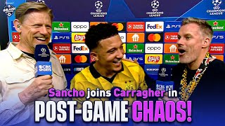 Jadon Sancho laughs with chaotic Carragher after Dortmund beat PSG  UCL Today  CBS Sports [upl. by Lawtun]