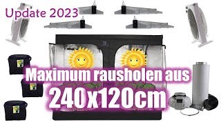 Growbox 240x120x200 🥦  Das beste LED Komplettset 2023 wie viele Pflanzen Ertrag [upl. by Gent563]