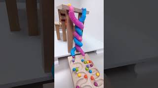 marble Run Race ASMR 147 Wooden Wave Course Colorful Marbles marblerun marblerunrace asmr [upl. by Nwahs]