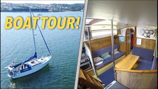 BOAT TOUR  Living On A 30ft Sailboat  Full Sailboat Tour  The Nomad Sailor [upl. by Silma]