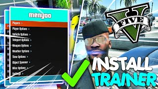 How To Install Trainer In GTA 5  2022  Menyoo Trainer 🔥 Latest Version [upl. by Kerrill780]