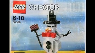 LEGO Creator Mini Figure Set 30008 Snowman Instructions DIY Book [upl. by Ybbob]