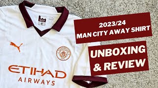 Man City 202324 away shirt Unboxing amp Review [upl. by Yecats]