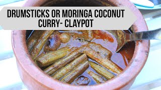 Healthy Drumsticks or Moringa In Roasted Coconut Gravy Claypot Cooking Healthy Vegetarian Curry [upl. by Cirdor]