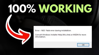 Install error 1603 Fatal error during installation on Windows 11 FIXED [upl. by Oirom202]