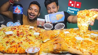 Dominos Large The 4 Cheese Pizza Indi Tandoori Paneer Pizza Garlic Bread amp Choco Lava Cake Mukbang [upl. by Ybocaj]