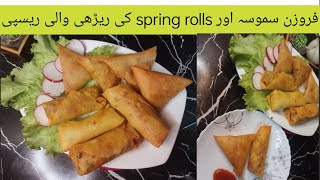 Spring Rolls amp Samosa Recipe Frozen Samosa Rolls Chicken Vegetable Samosa amp Rolls [upl. by Koppel]