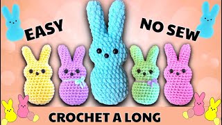 CROCHET PEEP EASTER BUNNY MARSHMELLOW CROCHET A LONG [upl. by Aciruam]