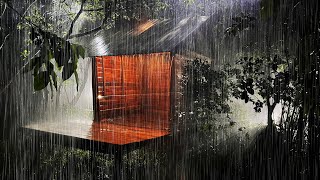 Sleep Instantly in Cozy Farmhouse with Powerful Rain amp Heavy Thunder in Foggy Rainforest at Night [upl. by Shepley568]