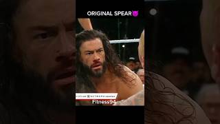 Jey uso Duplicate Spear vs Roman Reigns Original Spear 👿 shorts viral romanreigns [upl. by Grimbly868]