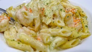 Creamy Shrimp Alfredo Pasta Recipe  White Sauce Recipe  Pasta Recipes [upl. by Juxon]