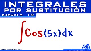 Integral de Coseno  Integrales por Sustitución  Cambio de variable  Ejemplo 19 [upl. by Haimrej31]