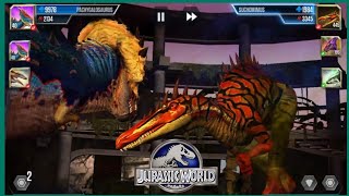 QUIEN GANARIA EN UNA BATALLA DE DINOSAURIOS 3 VS 3 EN JURASSIC WORLD THE GAME [upl. by Idette]