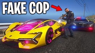 Stealing Cars as Fake Cop in GTA 5 RP [upl. by Narruc]