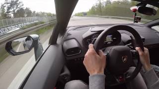 100  333 kmh 625  2081 mph in a Lamborghini Huracán on the German Autobahn  Launch Control [upl. by Yatnoj]