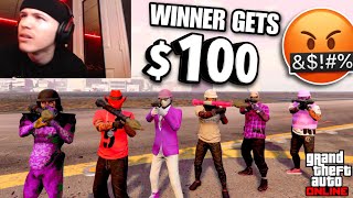 I Made 8 Toxic Tryhards FIGHT for 100 in a FREE FOR ALL in GTA Online🤣 WARNING LOUD [upl. by Elisabet451]