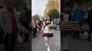 This robot girl sells parathas on the street shortvideos [upl. by Graaf]