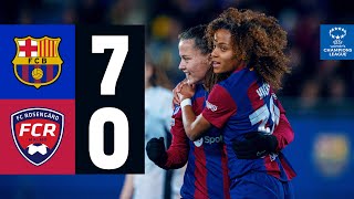 FC BARCELONA 7 vs 0 ROSENGARD  UEFA WOMENS CHAMPIONS LEAGUE 🔵🔴 [upl. by Achorn404]