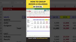 How to Group Rows amp Columns in Excel  DataGrouping DataOrganization DataManagement ExcelTips [upl. by Einner]