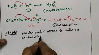 HYDRATION OF ETHENE TO FORM ETHANOLMECHANISM👍 [upl. by Enylrac]