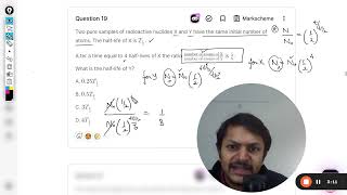 Two pure samples of radioactive nuclides X and Y have the same initial number of atoms The half [upl. by Solnit186]