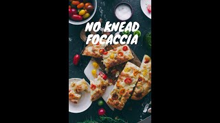 Crispy outside Fluffy inside NO KNEAD easy FOCACCIA recipe Tomato Rosemary Focaccia shorts [upl. by Adnyleb631]