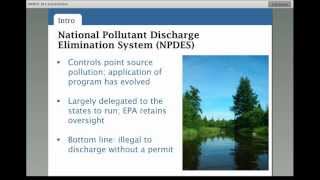 National Pollutant Discharge Elimination System NPDES 101 Webinar Dec 5 2012 [upl. by Aicemed]