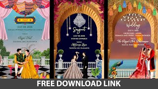 wedding invitation template free download  Hindu Wedding Invitation  Wedding Invitation Video [upl. by Ahoufe]