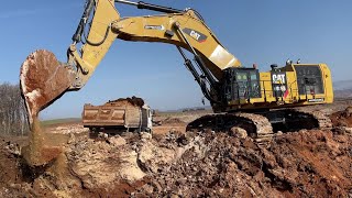 Caterpillar 6015B Excavator Loading Trucks With Two Passes  Sotiriadis Mining Works [upl. by Ycnahc]