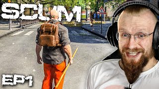 SOLO SURVIVAL in The Apocalypse Ep 1  SCUM Survival [upl. by Nauqyaj]