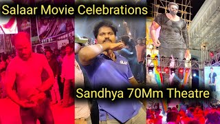 Salaar Celebrations At Sandhya Theatre Rtc Cross Road Hyderabad  Prabhas Fans Celebrations [upl. by Aihceyt]