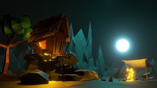 Blender Time Lapse Low Poly Modeling  Night Scene Bahay Kubo [upl. by Kitarp70]