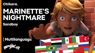 MIRACULOUS  🎃 MULTILANGUAGE CREEPY ADRIEN Marinettes Nightmare — S2 Sandboy 2021 COMPILATION [upl. by Acceber419]