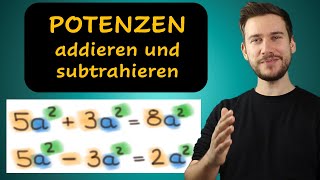 Potenzen addieren und subtrahieren mit Beispielen [upl. by Nilla]