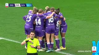 FiorentinaJuventus 10  Catena decide il primo round  CoppaItaliaFemminile Frecciarossa [upl. by Sokul]