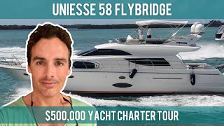 500000 Yacht Charter Tour  2008 UNIESSE 58 FLYBRIDGE [upl. by Leifeste29]