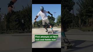 Learning to feeble stall and fakie rock feeblestall fakierock miniramp skate [upl. by Namor]