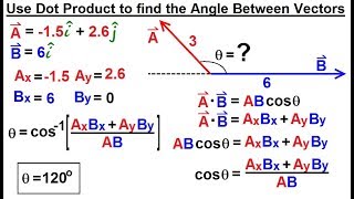 Calculus 3 Vector Calculus in 2D 15 of 39 Use Dot Product to find Angle Between 2 Vectors [upl. by Aneehsit]