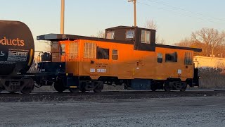 CN 5604 with old hydro one caboose ￼ [upl. by Arnoldo]