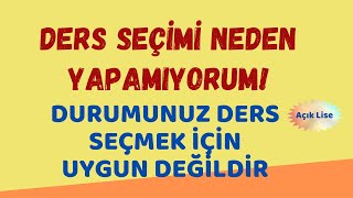 Kayıt Yenileme Yaptım Ders Seçimi Neden Yapamıyorum Durumunuz Ders Seçmek İçin Uygun Değildir [upl. by Reeta58]