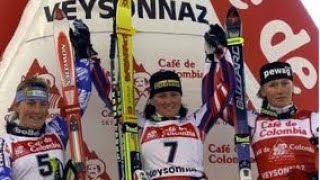 Alexandra Meissnitzer wins downhill Veysonnaz 1998 [upl. by Hilleary208]