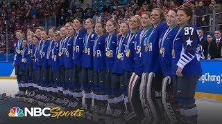 2018 Winter Olympics Team USA receives womens hockey gold medals  NBC Sports [upl. by Branca]