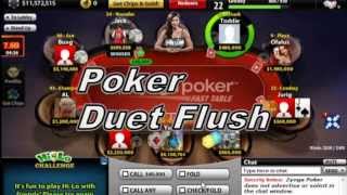 Zynga Poker  Texas Holdem Poker  FaceBook  Duet Flush  HD [upl. by Fairley]