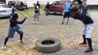 ILIAS ILIADIS AND GEORGII ZANTARAIA  HAMMER amp WHEEL STRENGTH TRAINING [upl. by Nevad]