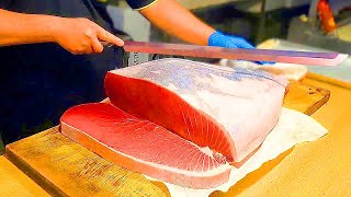 100000000 giant bluefin tuna cutting luxurious sashimi  巨大黑鮪魚金三角  Taiwanese Food [upl. by Giguere]